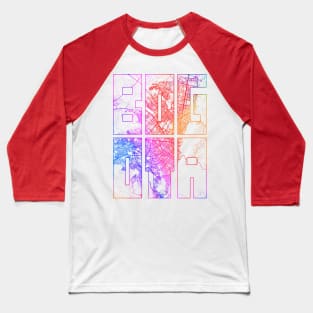 Bogota, Colombia City Map Typography - Colorful Baseball T-Shirt